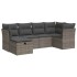 Set de muebles de jardín 6 pzas y cojines ratán sintético