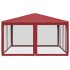 Carpa para fiestas con 8 paredes de malla HDPE rojo 4x4