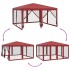 Carpa para fiestas con 8 paredes de malla HDPE rojo 4x4
