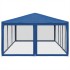 Carpa para fiestas con 10 paredes de malla HDPE azul 6x4