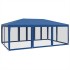 Carpa para fiestas con 10 paredes de malla HDPE azul 6x4