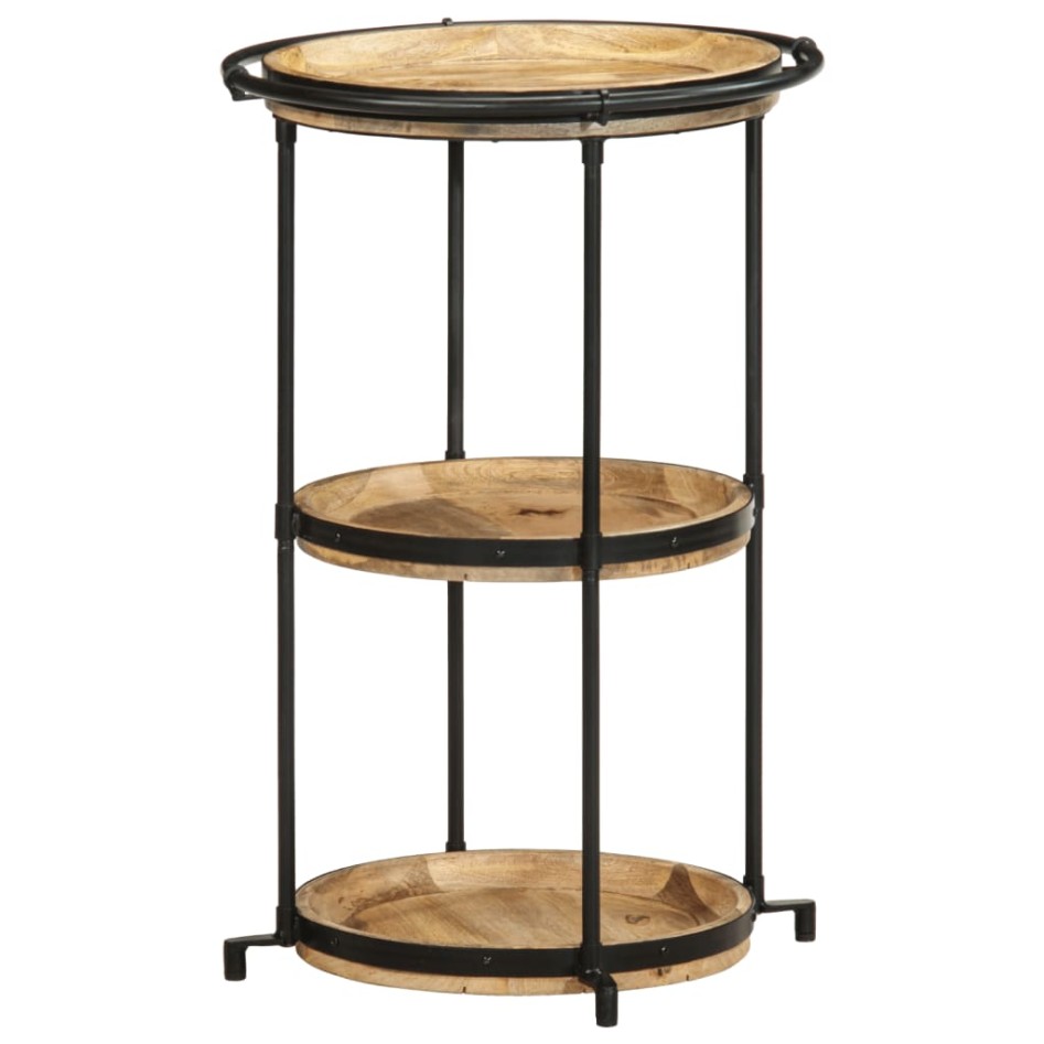 Mesa auxiliar madera maciza de mango Ø55x83