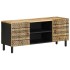Mueble de TV madera maciza de mango rugosa negro 105x33,5x46