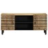 Mueble de TV madera maciza de mango rugosa negro 105x33,5x46