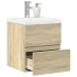 Set de muebles de baño 2 pzas madera contrachapada roble