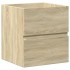 Set de muebles de baño 2 pzas madera contrachapada roble