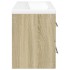 Set de muebles de baño 2 pzas madera contrachapada roble