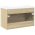 Set de muebles de baño 2 pzas madera contrachapada roble