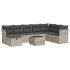 Set muebles jardín 9 pzas y cojines ratán sintético gris