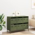 Aparador de acero laminado en frío verde oliva 101,5x39x73,5