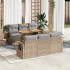 Set sofás de jardín 7 piezas y cojines ratán sintético