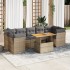 Set de sofás de jardín y cojines 8 piezas ratán sintético