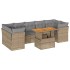 Set de sofás de jardín y cojines 8 piezas ratán sintético