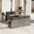Set de muebles de jardín 6 pzas y cojines ratán sintético