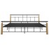 Estructura de cama metal y madera maciza de roble 200x200