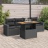Set de muebles de jardín 5 pzas y cojines ratán sintético