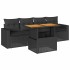 Set de muebles de jardín 5 pzas y cojines ratán sintético
