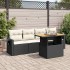 Set de muebles de jardín 5 pzas y cojines ratán sintético