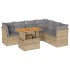 Set sofás de jardín 7 piezas y cojines ratán sintético