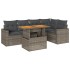 Set de muebles de jardín 6 pzas y cojines ratán sintético
