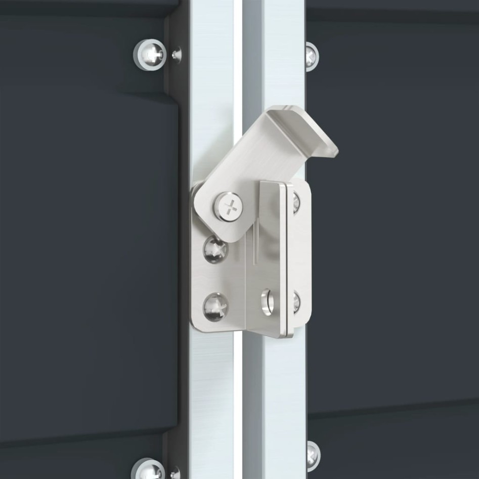 Cobertizo 3 contenedores basura acero antracita 216x81x115