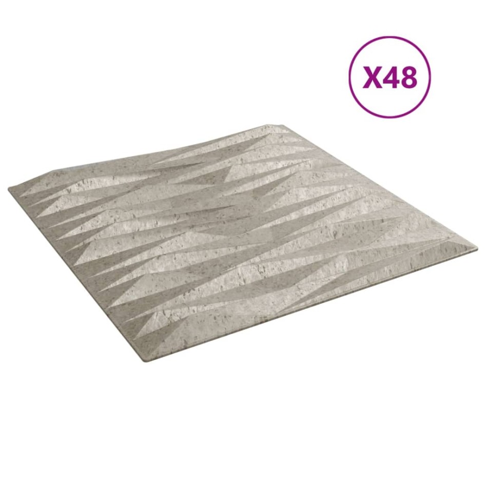 Paneles de pared 48 uds XPS piedra Beton 50x50 cm 12