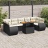Set de sofás de jardín y cojines 8 piezas ratán sintético