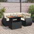 Set de muebles de jardín 5 pzas y cojines ratán sintético
