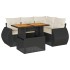 Set de muebles de jardín 5 pzas y cojines ratán sintético