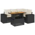 Set de muebles de jardín 5 pzas y cojines ratán sintético