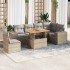 Set sofás de jardín 7 piezas y cojines ratán sintético