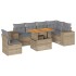 Set sofás de jardín 7 piezas y cojines ratán sintético