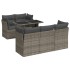 Set de muebles de jardín 6 pzas y cojines ratán sintético