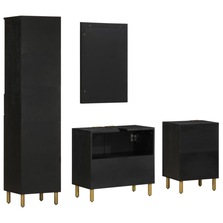 Juego de muebles de baño 4 pzas madera contrachapada