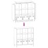 Aparador de acero rosa 101,5x39x103,5