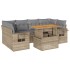 Set sofás de jardín 7 piezas y cojines ratán sintético