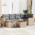 Set sofás de jardín 7 piezas y cojines ratán sintético