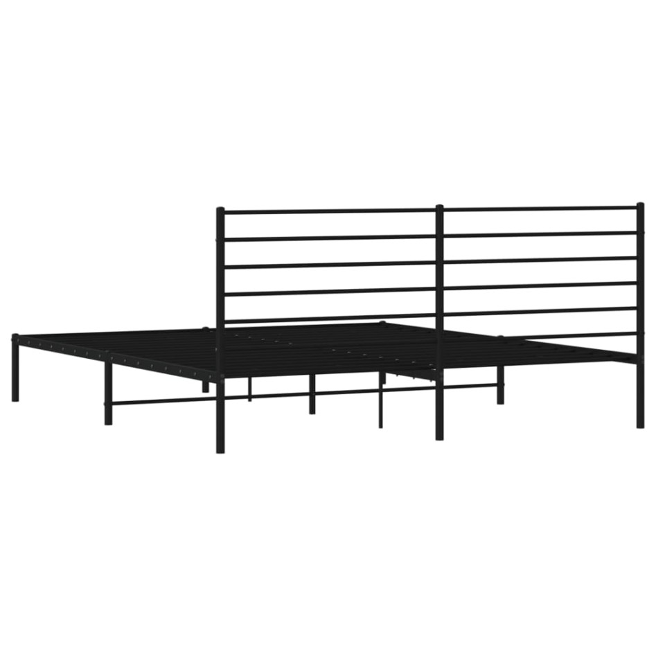 Estructura de cama con cabecero metal negro 180x200