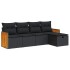 Set de muebles de jardín 5 pzas y cojines ratán sintético