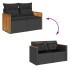 Set de muebles de jardín 5 pzas y cojines ratán sintético