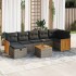 Set de sofás de jardín y cojines 8 piezas ratán sintético