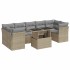 Set de sofás de jardín y cojines 8 piezas ratán sintético