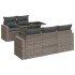 Set de muebles de jardín 6 pzas y cojines ratán sintético