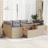 Set sofás de jardín 7 piezas y cojines ratán sintético