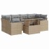 Set sofás de jardín 7 piezas y cojines ratán sintético