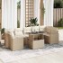 Set de sofás de jardín y cojines 8 piezas ratán sintético