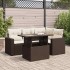 Set comedor de jardín 5 piezas y cojines ratán sintético