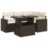 Set comedor de jardín 5 piezas y cojines ratán sintético