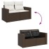 Set comedor de jardín 5 piezas y cojines ratán sintético
